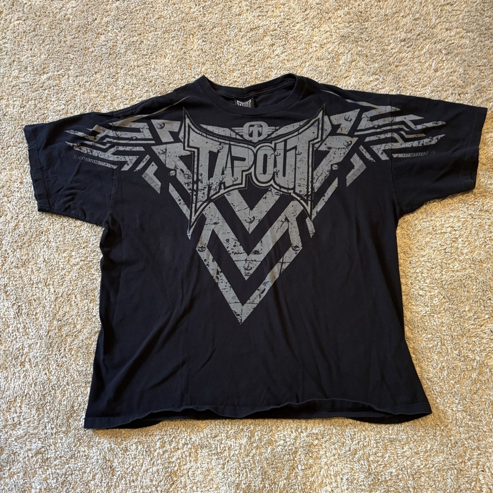 Y2K Tap out Graphic T Shirt Men's XL Boxy Double Sided Grunge WWE